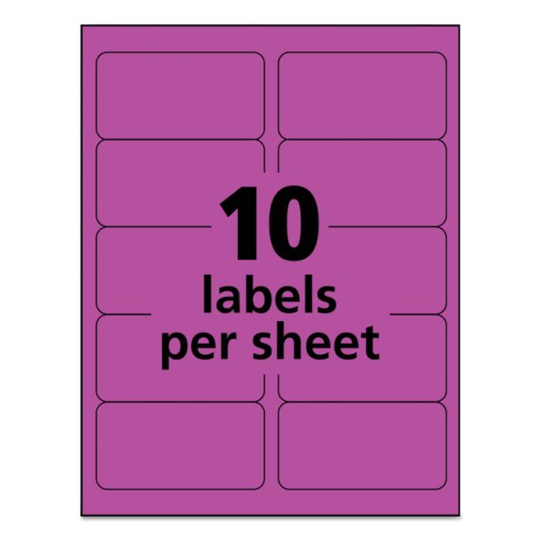 High-Visibility Permanent Laser Id Labels, 2 X 4, Neon Magenta, 1000/box - Image 6