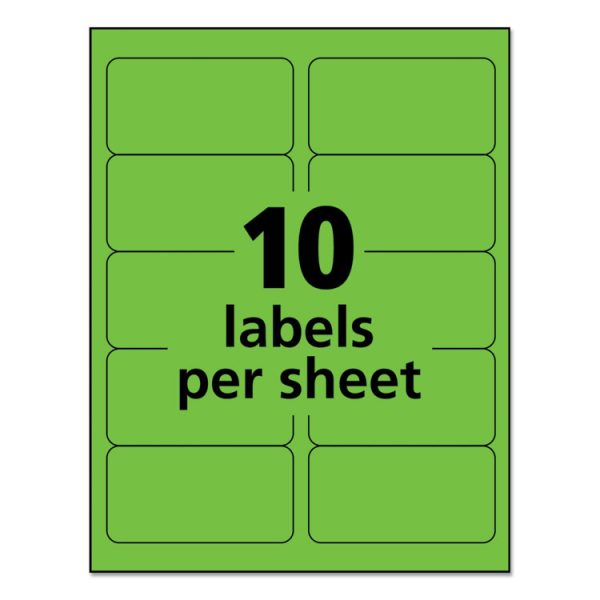 High-Visibility Permanent Laser Id Labels, 2 X 4, Neon Green, 1000/box - Image 6