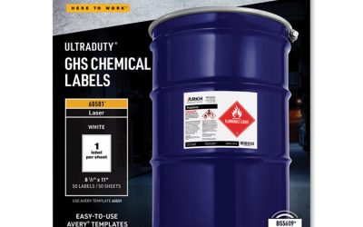 Ultraduty Ghs Chemical Waterproof And Uv Resistant Labels, 8.5 X 11, White, 50/box