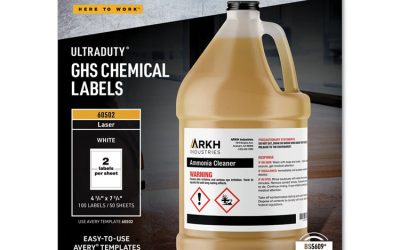 Ultraduty Ghs Chemical Waterproof And Uv Resistant Labels, 4.75 X 7.75, White, 2/sheet, 50 Sheets/box