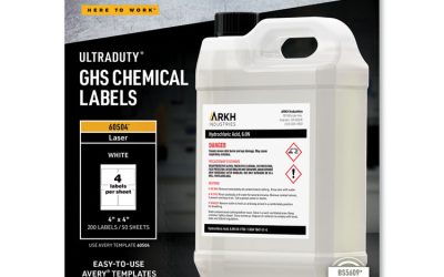 Ultraduty Ghs Chemical Waterproof And Uv Resistant Labels, 4 X 4, White, 4/sheet, 50 Sheets/box