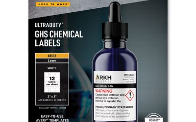 Ultraduty Ghs Chemical Waterproof And Uv Resistant Labels, 2 X 2, White, 12/sheet, 50 Sheets/box