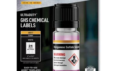 Ultraduty Ghs Chemical Waterproof And Uv Resistant Labels, 1 X 2.5, White, 24/sheet, 25 Sheets/pack