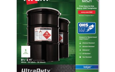 Ultraduty Ghs Chemical Waterproof And Uv Resistant Labels, 8.5 X 11, White, 50/pack