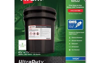 Ultraduty Ghs Chemical Waterproof And Uv Resistant Labels, 4.75 X 7.75, White, 2/sheet, 50 Sheets/pack