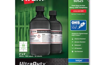 Ultraduty Ghs Chemical Waterproof And Uv Resistant Labels, 2 X 4, White, 10/sheet, 50 Sheets/pack