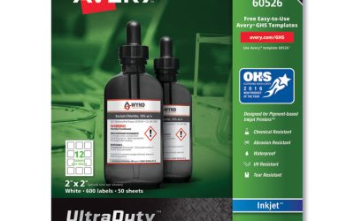 Ultraduty Ghs Chemical Waterproof And Uv Resistant Labels, 2 X 2, White, 12/sheet, 50 Sheets/pack