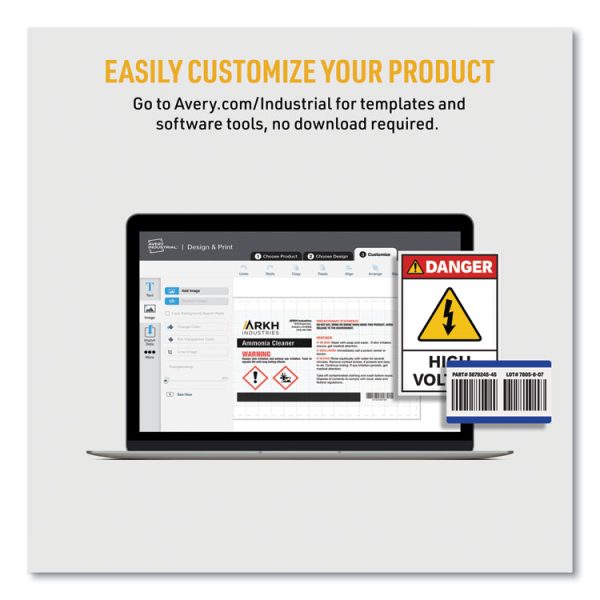 Permatrack Tamper-Evident Asset Tag Labels, Laser Printers, 0.75 X 1.5, White, 40/sheet, 8 Sheets/pack - Image 3