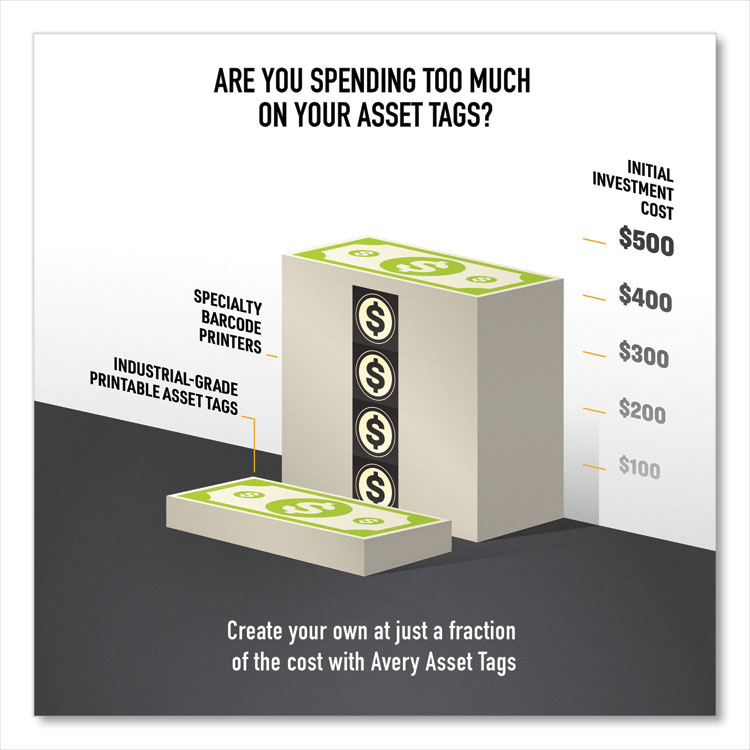 Permatrack Tamper-Evident Asset Tag Labels, Laser Printers, 2 X 3.75, White, 8/sheet, 8 Sheets/pack - Image 4