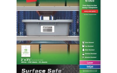 Surface Safe Id Labels, Inkjet/laser Printers, 2 X 3.5, White, 10/sheet, 25 Sheets/pack