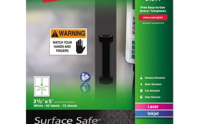 Surface Safe Removable Label Safety Signs, Inkjet/laser Printers, 3.5 X 5, White, 4/sheet, 15 Sheets/pack