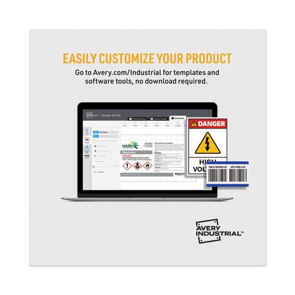 Surface Safe Removable Label Safety Signs, Inkjet/laser Printers, 3.5 X 5, White, 4/sheet, 15 Sheets/pack - Image 3