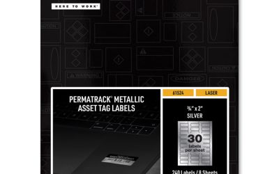 Permatrack Metallic Asset Tag Labels, Laser Printers, 0.75 X 2, Metallic Silver, 30/sheet, 8 Sheets/pack