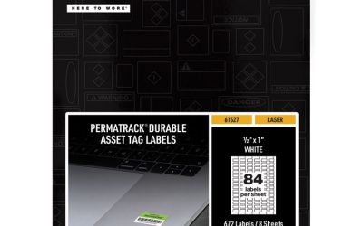 Permatrack Durable White Asset Tag Labels, Laser Printers, 0.5 X 1, White, 84/sheet, 8 Sheets/pack
