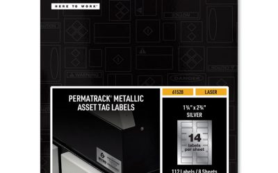 Permatrack Metallic Asset Tag Labels, Laser Printers, 1.25 X 2.75, Silver, 14/sheet, 8 Sheets/pack