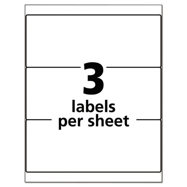 Durable Permanent Id Labels With Trueblock Technology, Laser Printers, 3.25 X 8.38, White, 3/sheet, 50 Sheets/pack - Image 5