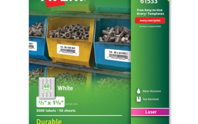 Durable Permanent Id Labels With Trueblock Technology, Laser Printers, 0.66 X 1.75, White, 60/sheet, 50 Sheets/pack