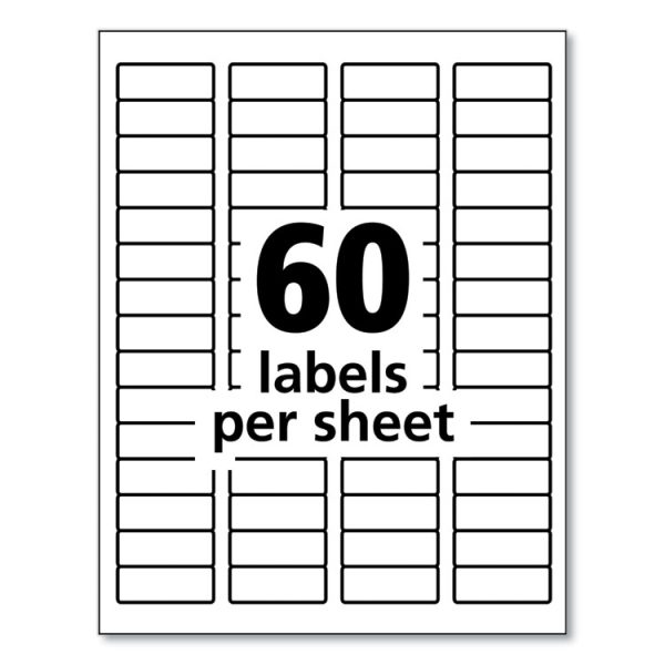 Durable Permanent Id Labels With Trueblock Technology, Laser Printers, 0.66 X 1.75, White, 60/sheet, 50 Sheets/pack - Image 2