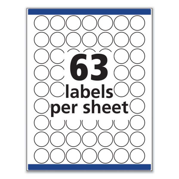 Removable Multi-Use Labels, Inkjet/Laser Printers, 1" dia, White, 63/Sheet, 15 Sheets/Pack - Image 6