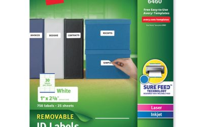 Removable Multi-Use Labels, Inkjet/laser Printers, 1 X 2.63, White, 30/sheet, 25 Sheets/pack