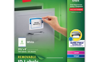 Removable Multi-Use Labels, Inkjet/laser Printers, 3.33 X 4, White, 6/sheet, 25 Sheets/pack