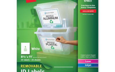 Removable Multi-Use Labels, Inkjet/laser Printers, 8.5 X 11, White, 25/pack