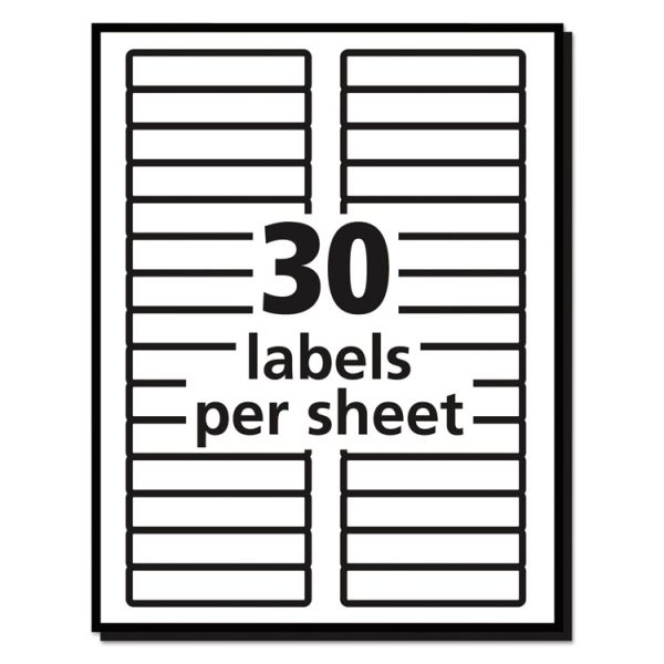 Removable File Folder Labels With Sure Feed Technology, 0.66 X 3.44, White, 30/sheet, 25 Sheets/pack - Image 6