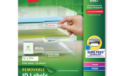 Removable Multi-Use Labels, Inkjet/laser Printers, 0.5 X 1.75, White, 80/sheet, 25 Sheets/pack