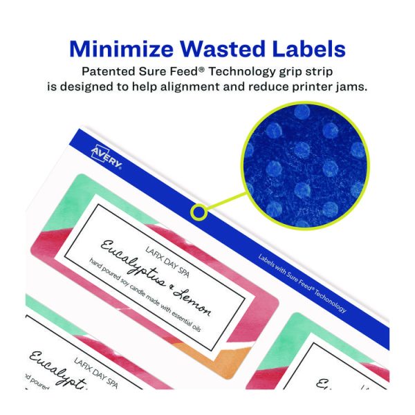 Glossy White Easy Peel Mailing Labels W/ Sure Feed Technology, Laser Printers, 2 X 4, White, 10/sheet, 25 Sheets/pack - Image 6