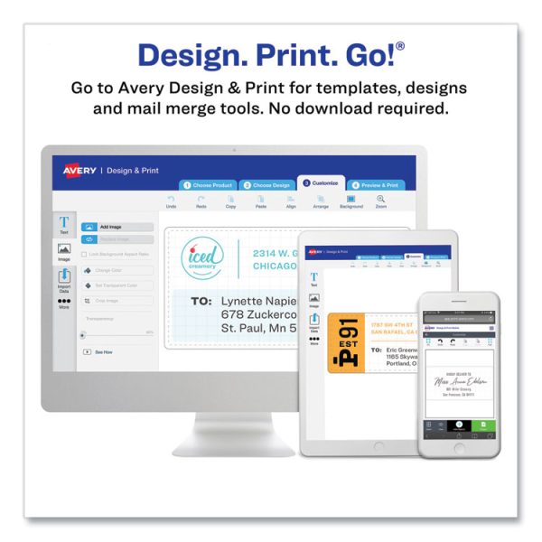 Glossy White Easy Peel Mailing Labels W/ Sure Feed Technology, Laser Printers, 2 X 4, White, 10/sheet, 25 Sheets/pack - Image 9