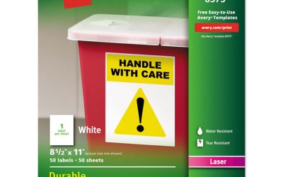 Durable Permanent Id Labels With Trueblock Technology, Laser Printers, 8.5 X 11, White, 50/pack