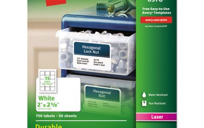 Durable Permanent Id Labels With Trueblock Technology, Laser Printers, 2 X 2.63, White, 15/sheet, 50 Sheets/pack