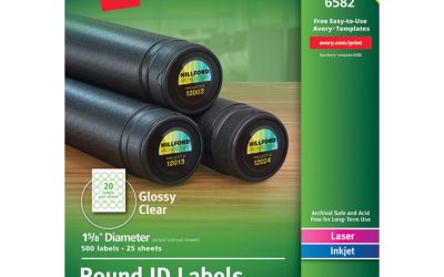 Round Print-To-The Edge Labels With Surefeed And Easypeel, 1.67″ Dia, Glossy Clear, 500/pk