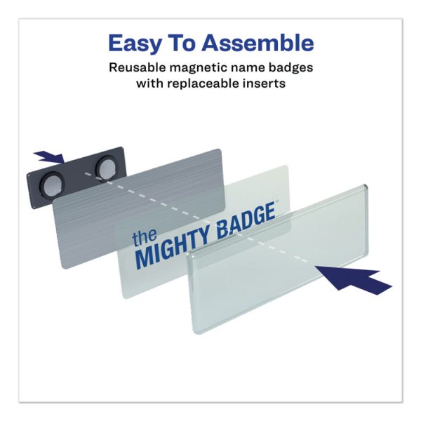 The Mighty Badge Name Badge Inserts, 1 X 3, Clear, Laser, 20/sheet, 5 Sheets/pack - Image 4