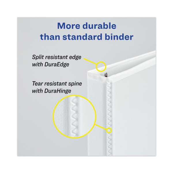 Heavy-Duty View Binders, 3 Rings, 2" Capacity, 11 X 17, White - Image 3