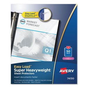 Top-Load Poly Sheet Protector, Super Heavy Gauge, Letter, Diamond Clear, 50/box
