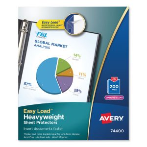 Top-Load Poly Sheet Protectors, Heavy, Letter, Diamond Clear, 200/box