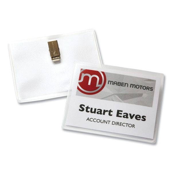 Clip-Style Name Badge Holder With Laser/inkjet Insert, Top Load, 4 X 3, White, 100/box - Image 7