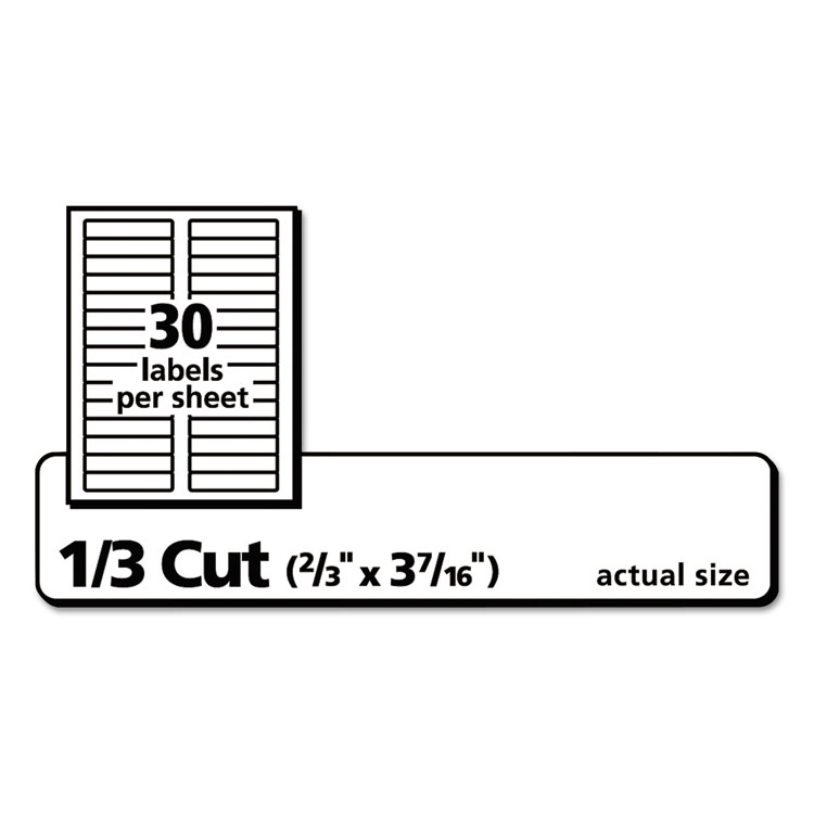 Permanent Trueblock File Folder Labels With Sure Feed Technology, 0.66 X 3.44, White, 30/sheet, 60 Sheets/box - Image 3