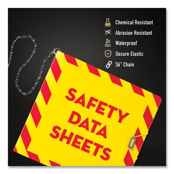 UltraDuty Safety Data Sheet Binders with Chain, 3 Rings, 3" Capacity, 11 x 8.5, Yellow/Red - Image 4
