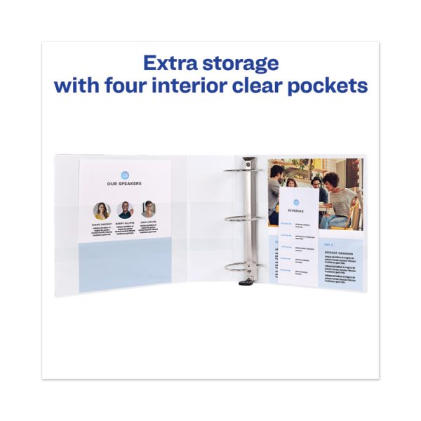 Heavy-Duty View Binder With Durahinge And Locking One Touch Ezd Rings, 3 Rings, 5" Capacity, 11 X 8.5, White - Image 6