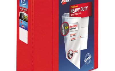 Heavy-Duty View Binder With Durahinge And Locking One Touch Ezd Rings, 3 Rings, 5″ Capacity, 11 X 8.5, Red