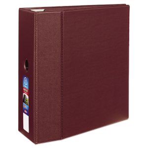 Heavy-Duty Non-View Binder With Durahinge, Three Locking One Touch Ezd Rings And Thumb Notch, 5" Capacity, 11 X 8.5, Maroon