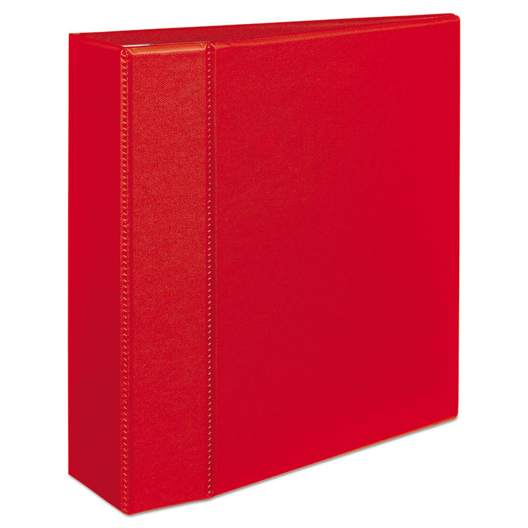 Heavy-Duty Non-View Binder With Durahinge And Locking One Touch Ezd Rings, 3 Rings, 4" Capacity, 11 X 8.5, Red - Image 4