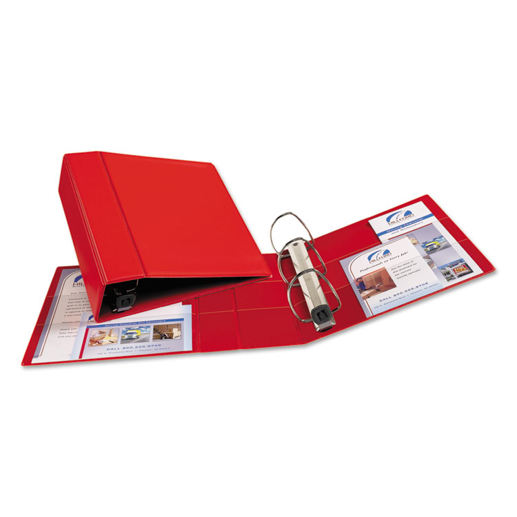 Heavy-Duty Non-View Binder With Durahinge And Locking One Touch Ezd Rings, 3 Rings, 4" Capacity, 11 X 8.5, Red - Image 3