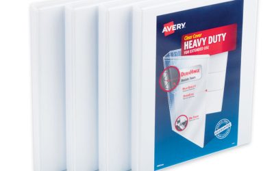 Heavy-Duty Non Stick View Binder With Durahinge And Slant Rings, 3 Rings, 0.5″ Capacity, 11 X 8.5, White, 4/pack