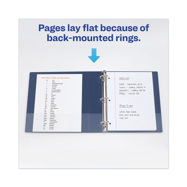 Heavy-Duty View Binder With Durahinge And Locking One Touch Ezd Rings, 3 Rings, 4" Capacity, 11 X 8.5, Navy Blue - Image 8