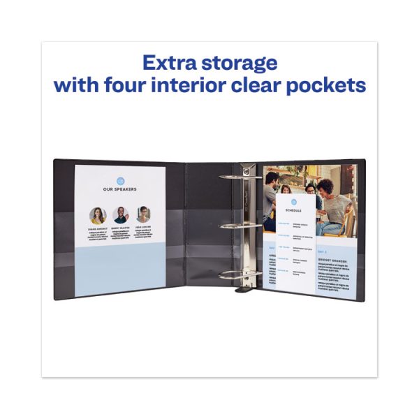 Heavy-Duty View Binder With Durahinge And Locking One Touch Ezd Rings, 3 Rings, 5" Capacity, 11 X 8.5, Navy Blue - Image 6