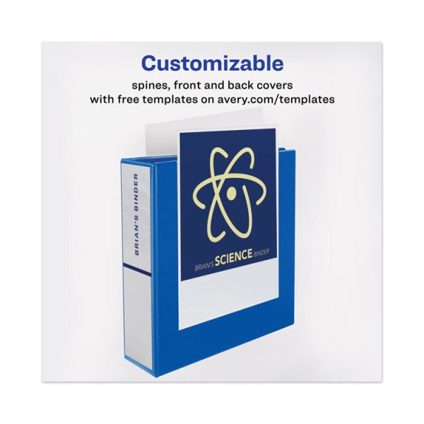 Heavy-Duty View Binder With Durahinge And Locking One Touch Ezd Rings, 3 Rings, 4" Capacity, 11 X 8.5, Pacific Blue - Image 3