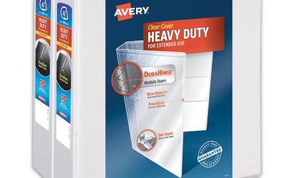 Heavy-Duty Non Stick View Binder With Durahinge And Slant Rings, 3 Rings, 4″ Capacity, 11 X 8.5, White, 2/pack